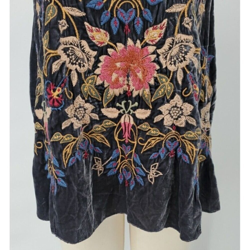 Johnny Was Simona Green Velvet Swing Tank Top XS /S?  Sundance Catalog Baudelair - Picture 3 of 10